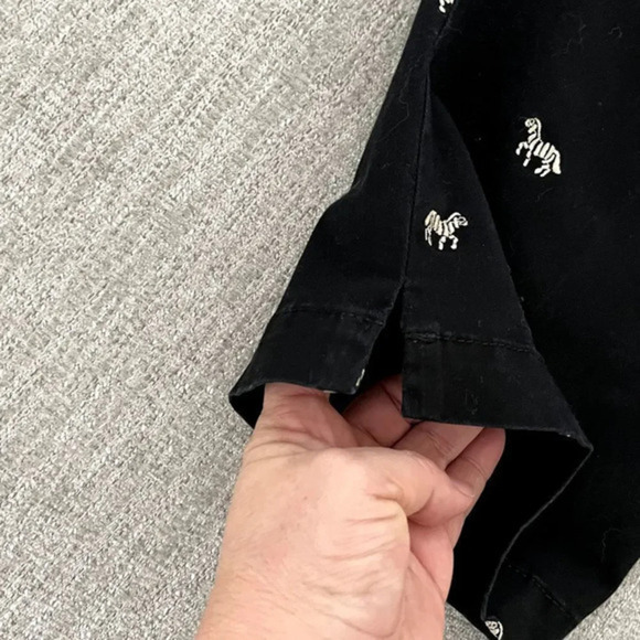 Coldwater Creek Ankle Pants Womens Size 8 Black‎ Zebra Embroidered Side Zip - Picture 11 of 11